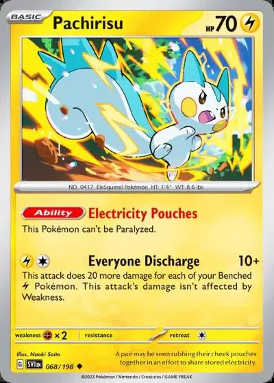 Pachirisu 68/198 Scarlet & Violet Pokemon card