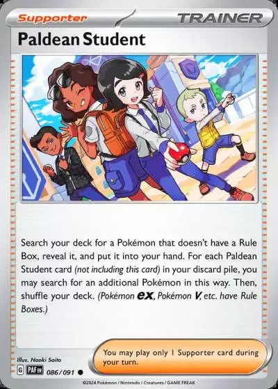 Paldean Student 86/91 Paldean Fates Pokemon card