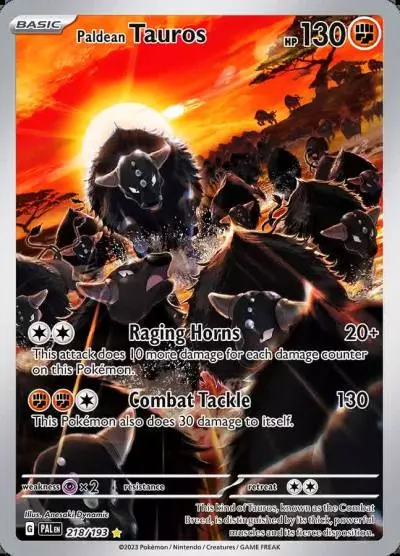 Paldean Tauros 218/193 Paldea Evolved Pokemon card