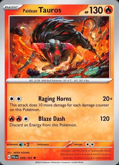Paldean Tauros 28/193 Paldea Evolved Pokemon card