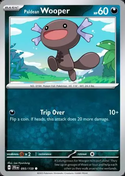 Paldean Wooper 93/159 Journey Together Pokemon card