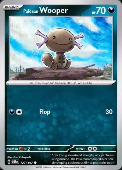 Paldean Wooper 127/197 Obsidian Flames Pokemon card