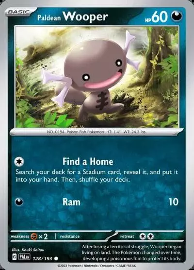 Paldean Wooper 128/193 Paldea Evolved Pokemon card