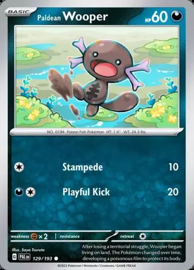 Paldean Wooper 129/193 Paldea Evolved Pokemon card
