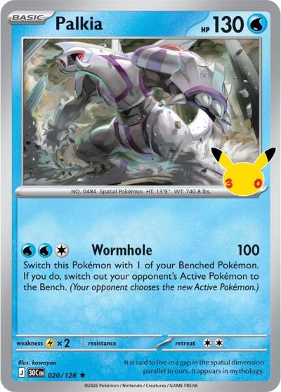 Palkia 20/128 30th Celebration Pokemon card