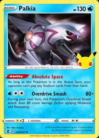 Palkia 4/25 Celebrations Pokemon card
