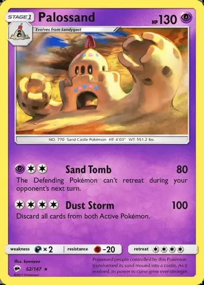 Palossand 62/147 Burning Shadows Pokemon card