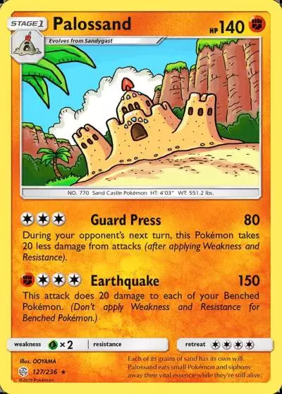 Palossand 127/236 Cosmic Eclipse Pokemon card