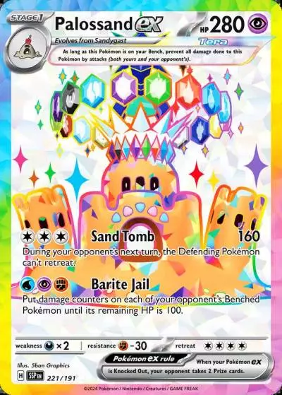 Palossand ex 221/191 Surging Sparks Pokemon card