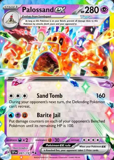Palossand ex 91/191 Surging Sparks Pokemon card