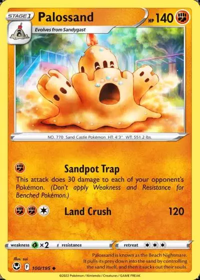 Palossand 100/195 Silver Tempest Pokemon card