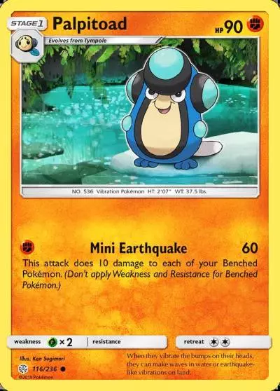 Palpitoad 116/236 Cosmic Eclipse Pokemon card