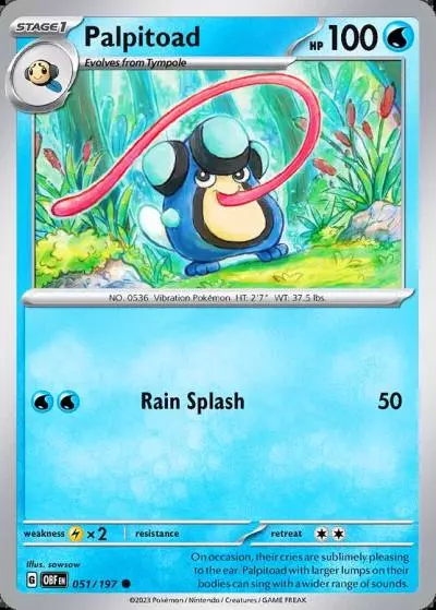 Palpitoad 51/197 Obsidian Flames Pokemon card