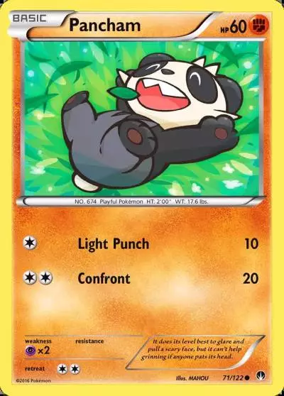 Pancham 71/122 BREAKpoint Pokemon card
