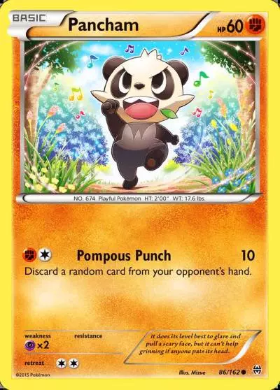 Pancham 86/162 BREAKthrough Pokemon card