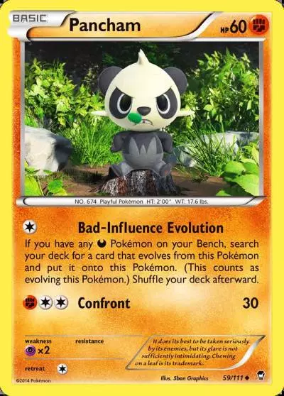 Pancham 59/111 Furious Fists Pokemon card
