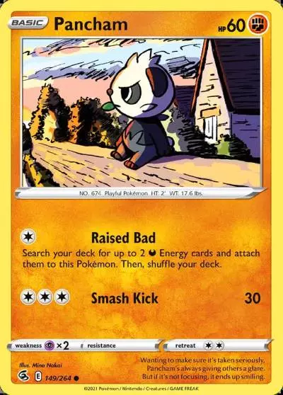 Pancham 149/264 Fusion Strike Pokemon card