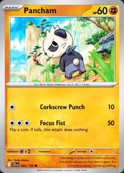 Pancham 83/159 Journey Together Pokemon card