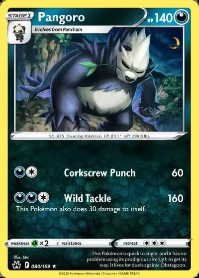 Pangoro 80/159 Crown Zenith Pokemon card