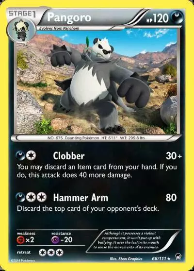 Pangoro 68/111 Furious Fists Pokemon card