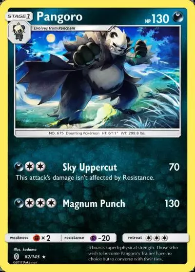 Pangoro 82/145 Guardians Rising Pokemon card