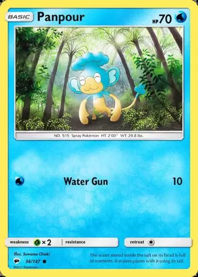 Panpour 36/147 Burning Shadows Pokemon card