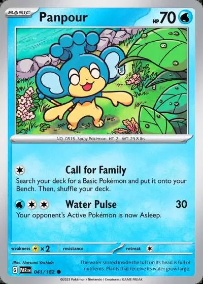 Panpour 41/182 Paradox Rift Pokemon card