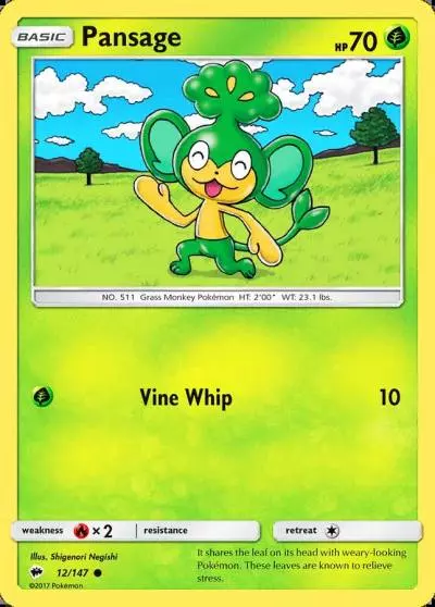 Pansage 12/147 Burning Shadows Pokemon card