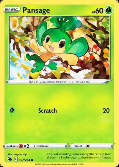 Pansage 7/264 Fusion Strike Pokemon card
