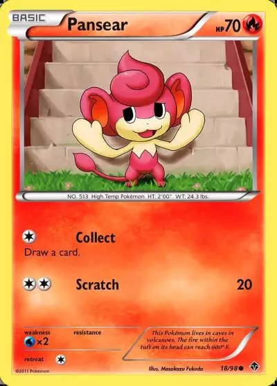 Pansear 18/98 Emerging Powers Pokemon card