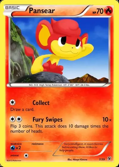Pansear 7/39 Kalos Starter Set Pokemon card