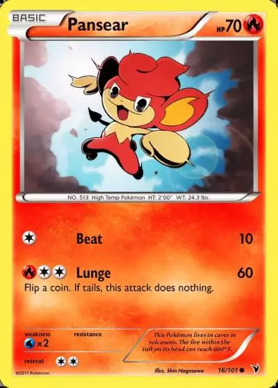 Pansear 16/101 Noble Victories Pokemon card