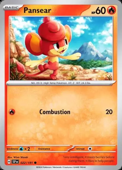 Pansear 22/191 Surging Sparks Pokemon card