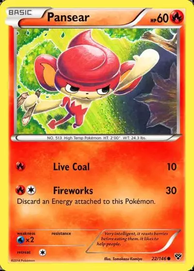 Pansear 22/146 XY Pokemon card