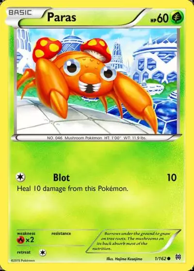 Paras 1/162 BREAKthrough Pokemon card
