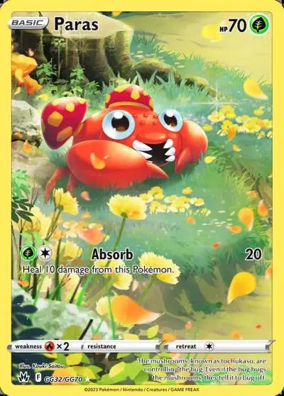 Paras GG32/70 Crown Zenith Galarian Gallery Pokemon card