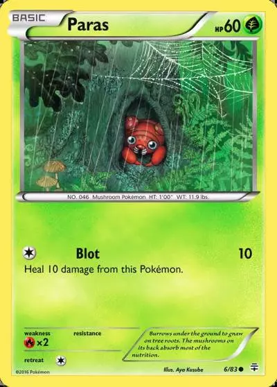 Paras 6/83 Generations Pokemon card