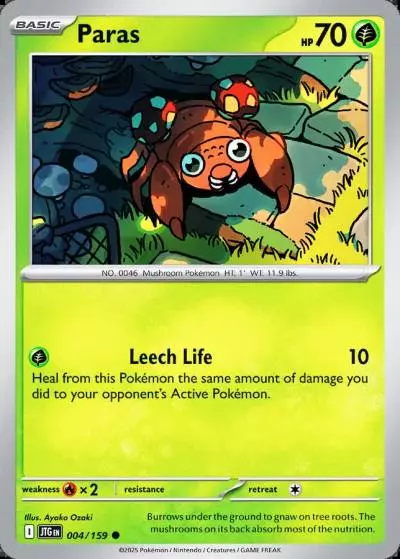 Paras 4/159 Journey Together Pokemon card