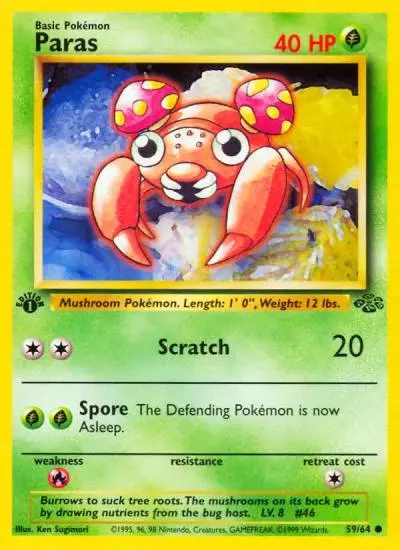 Paras 59/64 Jungle Pokemon card