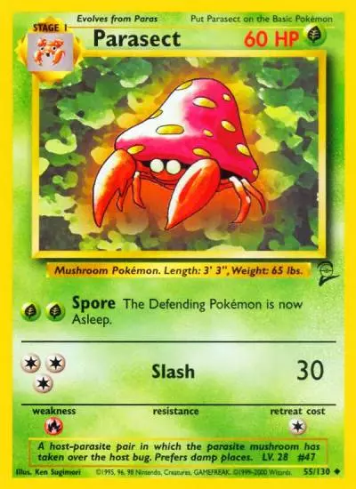 Parasect 55/130 Base Set 2 Pokemon card