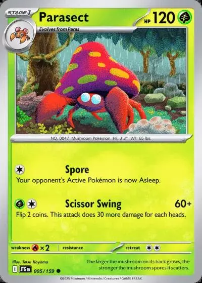 Parasect 5/159 Journey Together Pokemon card