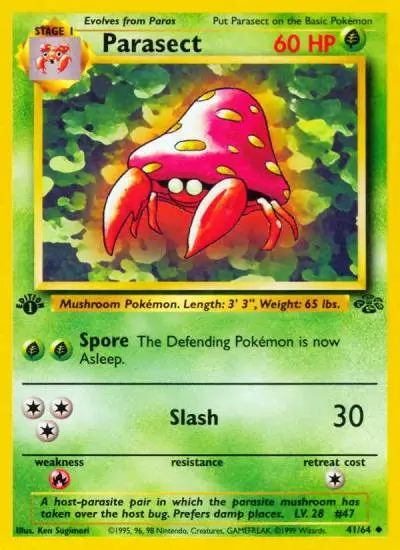 Parasect 41/64 Jungle Pokemon card