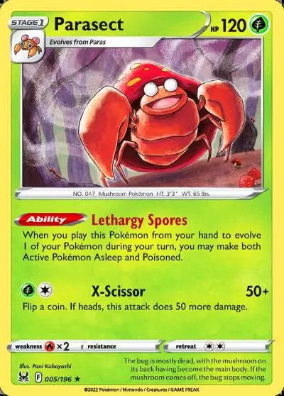 Parasect 5/196 Lost Origin Pokemon card