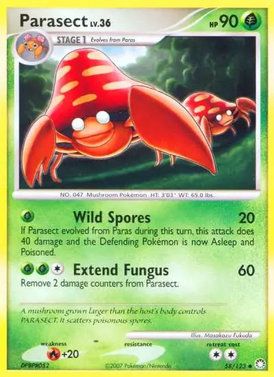Parasect 58/123 Mysterious Treasures Pokemon card