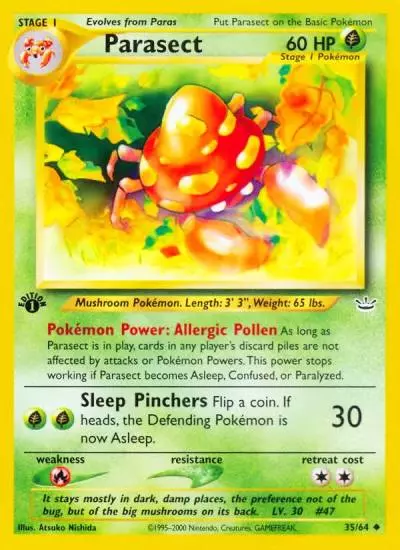 Parasect 35/64 Neo Revelation Pokemon card