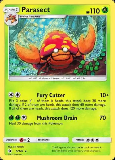 Parasect 5/149 Sun & Moon Pokemon card