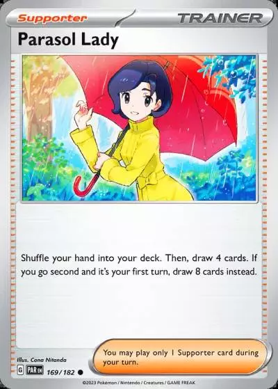 Parasol Lady 169/182 Paradox Rift Pokemon card