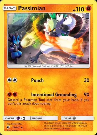 Passimian 79/147 Burning Shadows Pokemon card