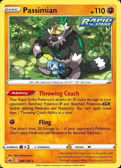 Passimian 88/198 Chilling Reign Pokemon card