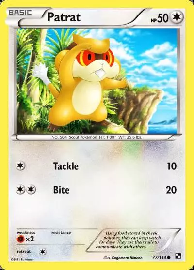 Patrat 77/114 Black & White Pokemon card